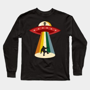 Bigfoot UFO Aliens, Paranormal Unique Retro Cool Grunge Long Sleeve T-Shirt